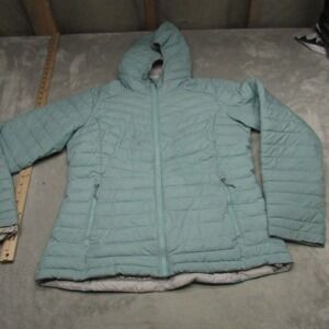 Columbia Slope Edge Jacket Women Medium Blue Omni Heat Insulated Quilted Puffer